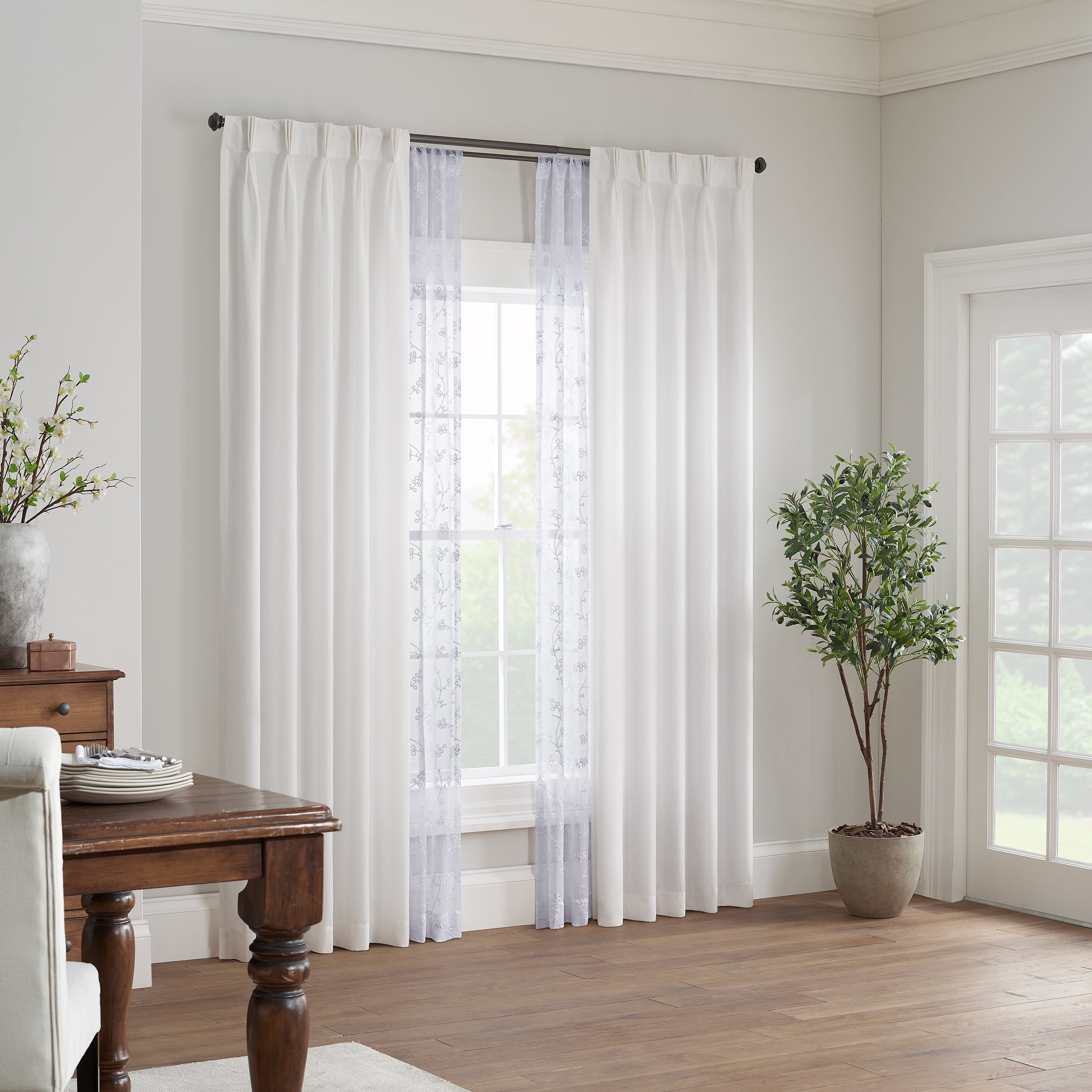 Waverly Serendipity Pinch Pleat Back Tab Light Filtering Curtain Panel, 50" x 95"