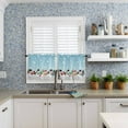 thumbnail image 6 of Cute Snowman Kitchen Curtains and Valances Set, Snowflake Winter Blue Christmas Rod Pocket Window Valance 18 Inch Window Curtain Panels for Living Room Bedroom Laundry, 27.5x24in, 3 Pieces, 6 of 7