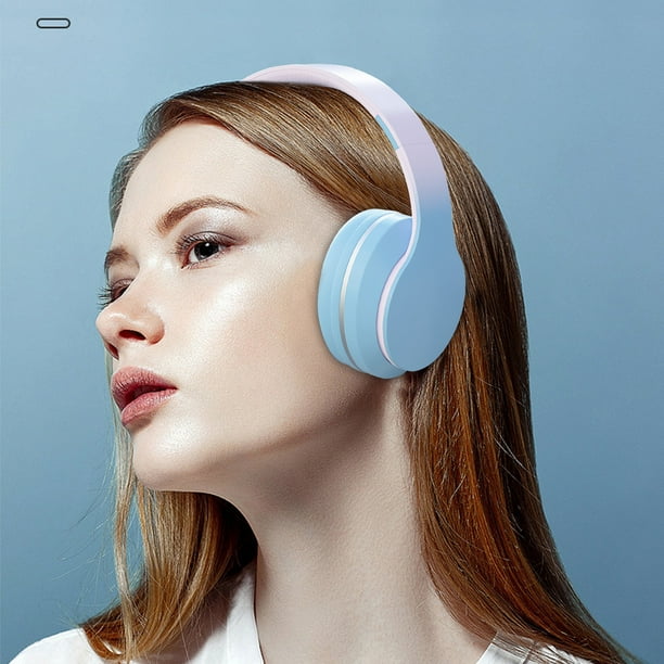 Auriculares Bluetooth, Auriculares inalámbricos, Auriculares Bluetooth plegables con chip metálico, Tarjeta FM enchufable, Auriculares Bluetooth