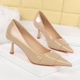 thumbnail image 3 of Women Pointed Toe Stiletto Sexy Pumps 6.5CM Patent Leather Wedding Evening Party, 3 of 6