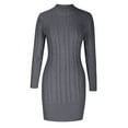 thumbnail image 5 of Sexlip Womens Cutout Crew Neck Long Sleeve Slim Knit Bodycon Maxi Dress Warm Stylish Office Everyday Outfit Gray L, 5 of 8