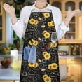 thumbnail image 6 of Black Sunflower Word Pattern Apron-Garden Aprons for Women with Pockets-Cotton Linen Waterproof Kitchen Cooking Gardening Aprons Adjustable for Kitchen,Cooking,BBQ and Salon 33x27 Inch, 6 of 7