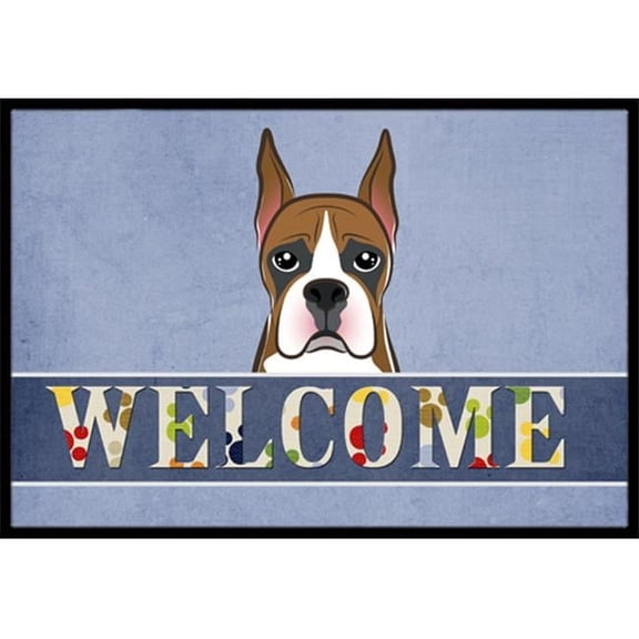 Caroline's Treasures BB1409JMAT Boxer Welcome Door Mat, Indoor Rug or Outdoor Welcome Mat 24x36 Doormat , 36"L x 24"W,