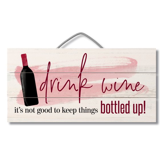 CounterArt "Keep Things Bottled Up" Slatted Pallet Wood Sign 12" by 6"