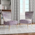 thumbnail image 4 of Designart "Midnight At The Lake II Amethyst And Grey" Upholstered Shabby Chic Accent Chair - Arm Chair, 4 of 5