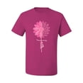 thumbnail image 2 of Wild Bobby, Faith Pink Ribbon Sunflower, Breast Cancer Awareness, Men Graphic Tee, Fuschia, 4X-Large, 2 of 5