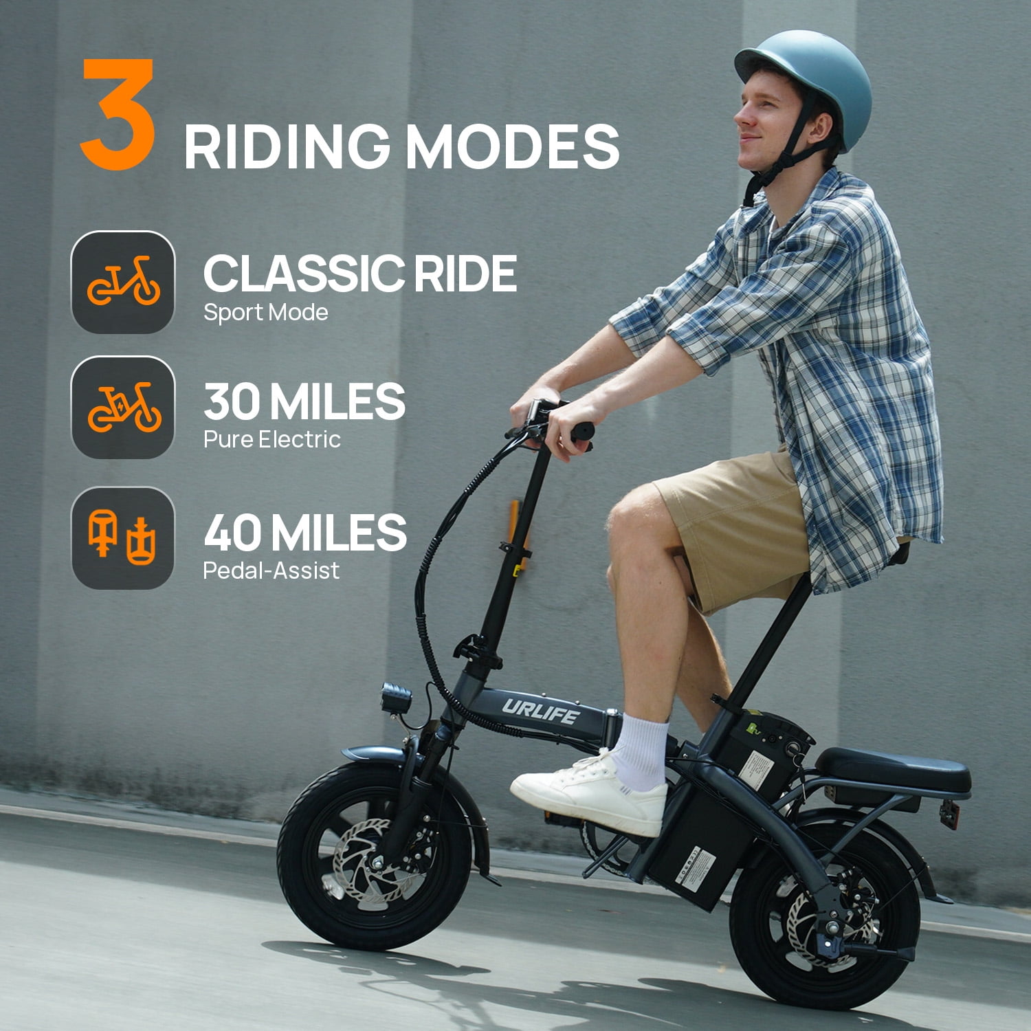 URLIFE 14"Folding Electric Bike for Adults,500W Peak Motor,48V 7.5AH Removable Battery,Mini Ebike for Adults City Commuter,UL2849,Black