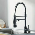 thumbnail image 2 of Black Kitchen Sink Faucet Pull Down Sprayer Single Handle 1Hole Swivel Mixer Tap, 2 of 12