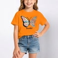 thumbnail image 2 of Landzoo Kids Boys Girls Tees Butterfly Print Short Sleeve Crew Neck T Shirt Summer Quick Dry Toddler Girls Shirt Size 4-6 Years Orange, 2 of 5