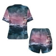 thumbnail image 5 of Lsque Boat Lighthouse Storm Waves Women's Short-Sleeved Pajama Set - 2 Piece Soft and Lightweight Sleepwear Set-XX-Large, 5 of 9