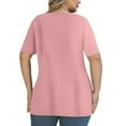 thumbnail image 4 of Posijego Plus Size Tops for Women V Neck Short Sleeve T Shirts Soft Causal Summer Tunic Blouses Fashion Clothes, 4 of 6