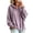 Light Purple #4, variant on Women's Knit Pullover Hoodies Quarter Zip Adjustable Drawstring Solid Hooded Sweaters Fall Winter Causal Loose Sweatshirts, M