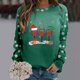 thumbnail image 2 of Gibobby Sudaderas de Navidad para mujer Sudadera con cuello redondo y estampado navideño para mujer, sudadera con capucha holgada informal de manga larga(Verde,G), 2 of 4