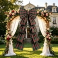 thumbnail image 4 of Cififendec Large Christmas Giant Plaid Bow Ornament, 78.74"×19.69", Tartan Bow Hanging Decoration for Party Backdrop and Seasonal Scene Styling, 4 of 6