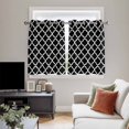 thumbnail image 5 of Black Morocco Kitchen Curtains Short 45 Inch Length, Boho Modern Minimalist Abstract Geometric Grommet Top Bedroom Living Room Curtains, Light Filtering Cafe Curtain Drapes 2 Panels Set 84''x45'', 5 of 9