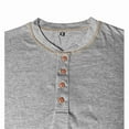 thumbnail image 2 of ZUKMRJPC Men's Crewneck Long Sleeve T-Shirts Casual Half Button Down Solid Color Shirt Fall Lightweight Comfy Knit Cotton Pullover Tees Tops, 2 of 5