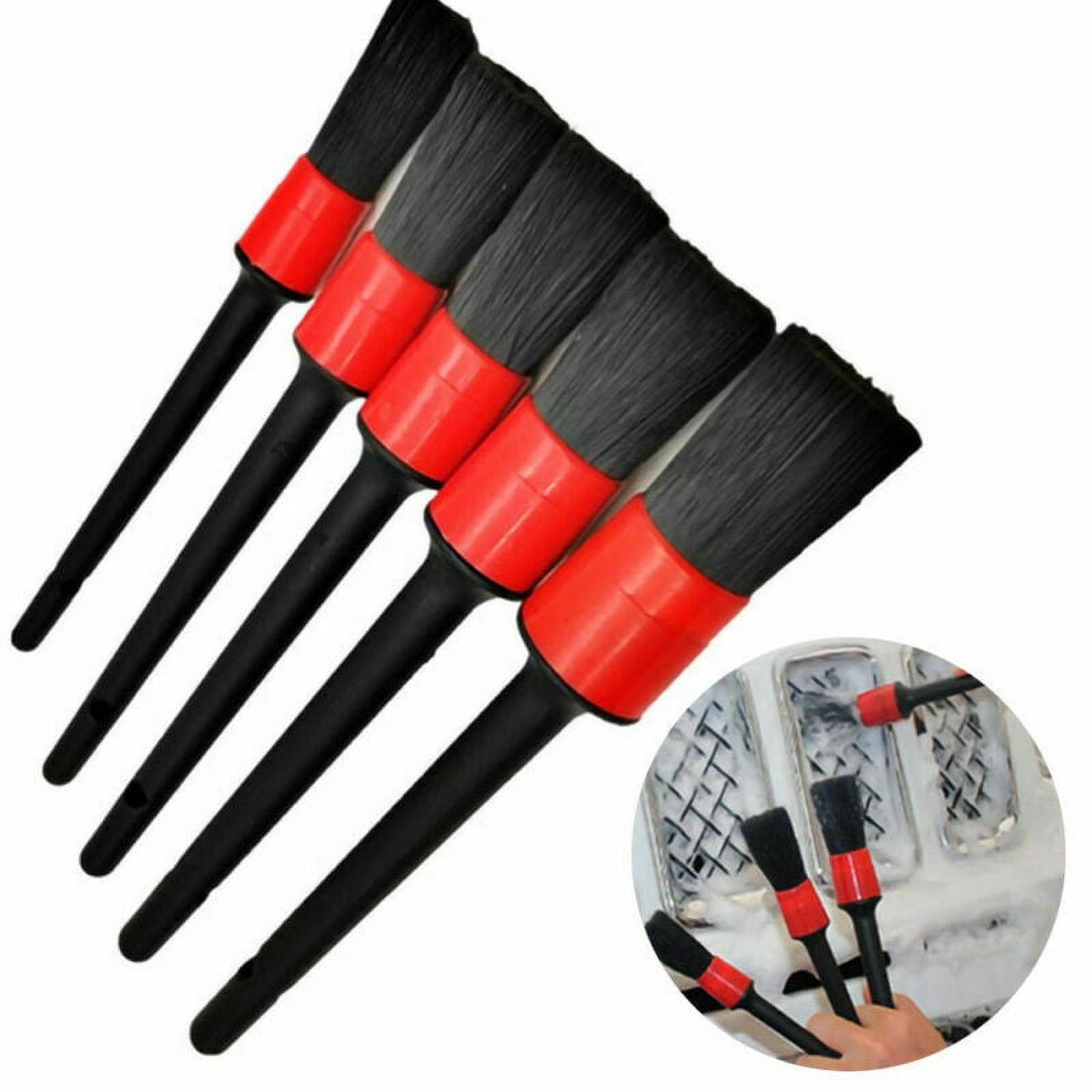 PENGXIANG 7 Pcs Car Wheel Brush Set, Car Detailing Kit, 17inch Long Soft Wheel Brush,Car Detail Brush for Automotive Cleaning Wheels, Dashboard, Interior, Exterior, Leather, Air Vents, Emblems