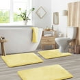 Nestl Set of 3 Absorbent Memory Foam Bath Mat Bathroom Rugs, Mellow Yellow, Large 20"x32", Small