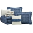 thumbnail image 2 of Lanco Bell Bottom Jacquard 10 Piece Comforter Set Blue, Bed Size Queen, Fill Polyester, Solid Color, 2 of 6
