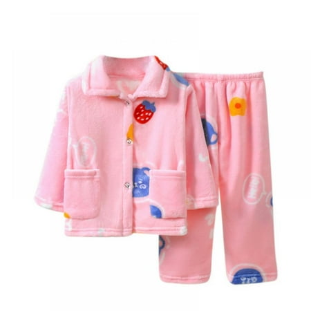 

Leonard 1-6 Years Old Toddler Kids Girls Pajamas 1-6t Pajamas Girls Long Sleeve Fashion Cute Lapel Tops with Pants Warm Sleeping Clothing Girls Sleepwear Fall Outfits