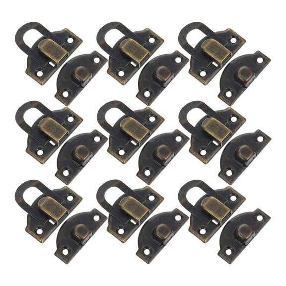MIPCASE 20Pcs Dark Brown Iron Antique Hasps Decorative Box Latch for Jewelry Chest 1.2x1.1in