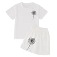 thumbnail image 5 of MUXiin Girl's 2 Piece Outfits Cute Summer T-Shirt and Graphic Shorts Clothing Sets, 5 of 6