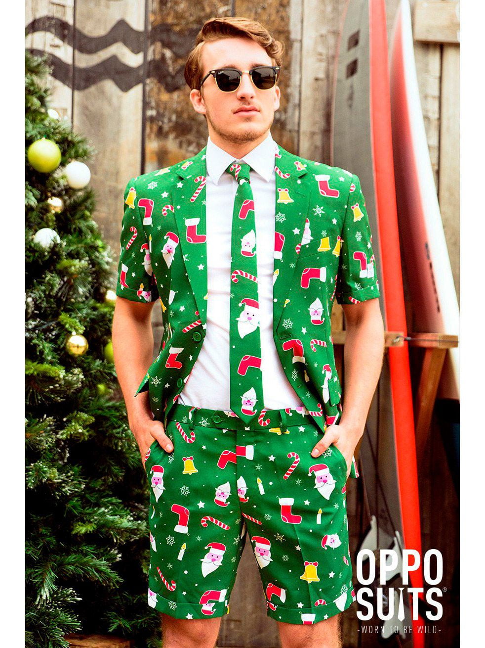 Ugly Sweaters & Suits Santaboss Mens Summer Opposuit