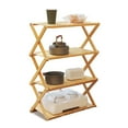 thumbnail image 1 of Folding Camping Wood Rack,Foldable Wood Rack Bamboo Camping Portable Folding Shelf Outdoor Folding Rack Performance Driven, 1 of 8