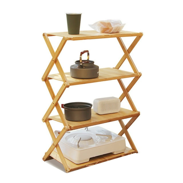 Folding Camping Wood Rack,Foldable Wood Rack Bamboo Camping Portable Folding Shelf Outdoor Folding Rack Performance Driven