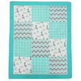 thumbnail image 4 of BabyFad Modern Animal Print  Kingdom Turquoise 9 Piece Crib Bedding Set, 4 of 5