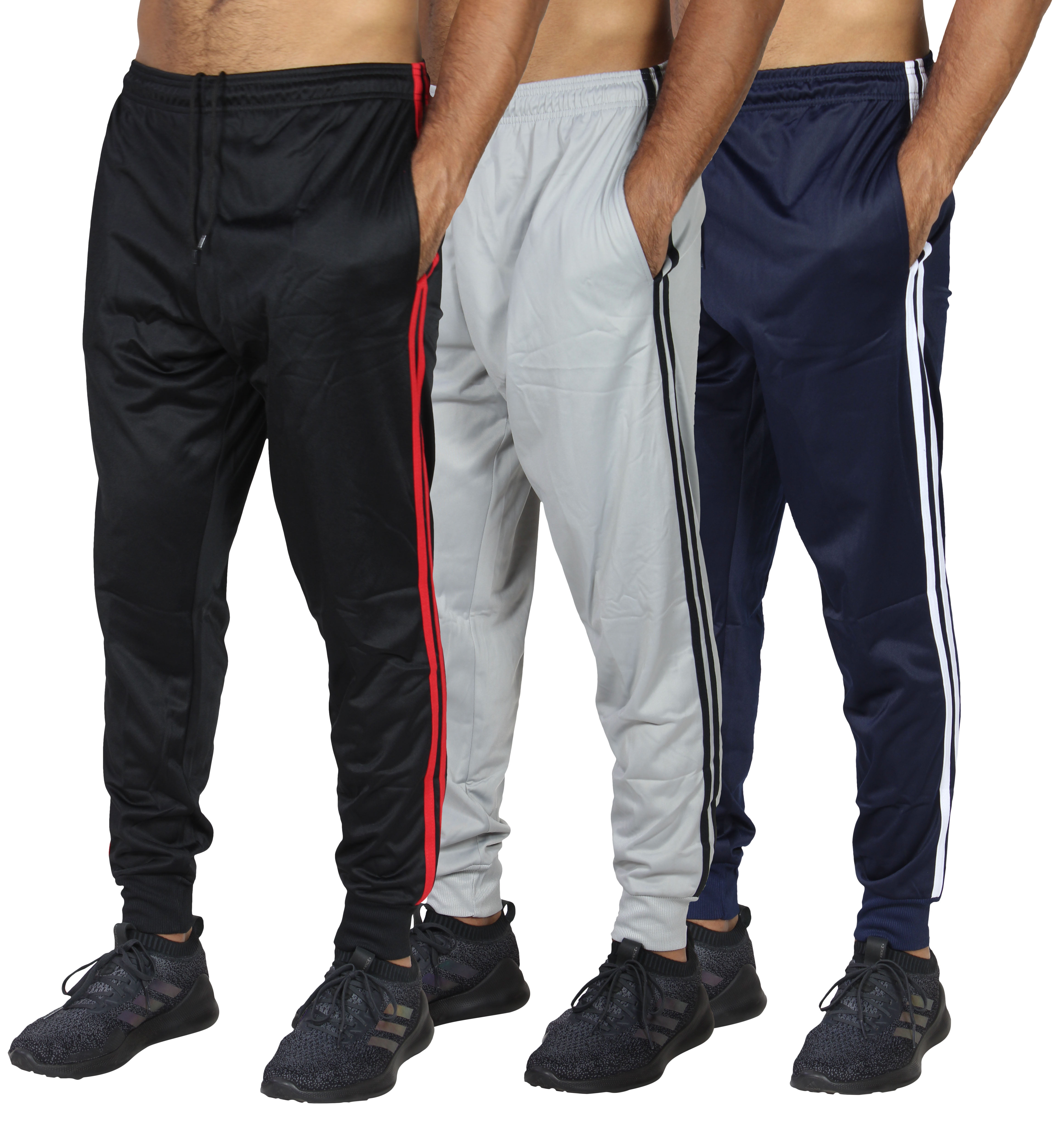 Mens Active Athletic Casual Jogger Sweatpants with Pockets Real Essentials 3 Pack 