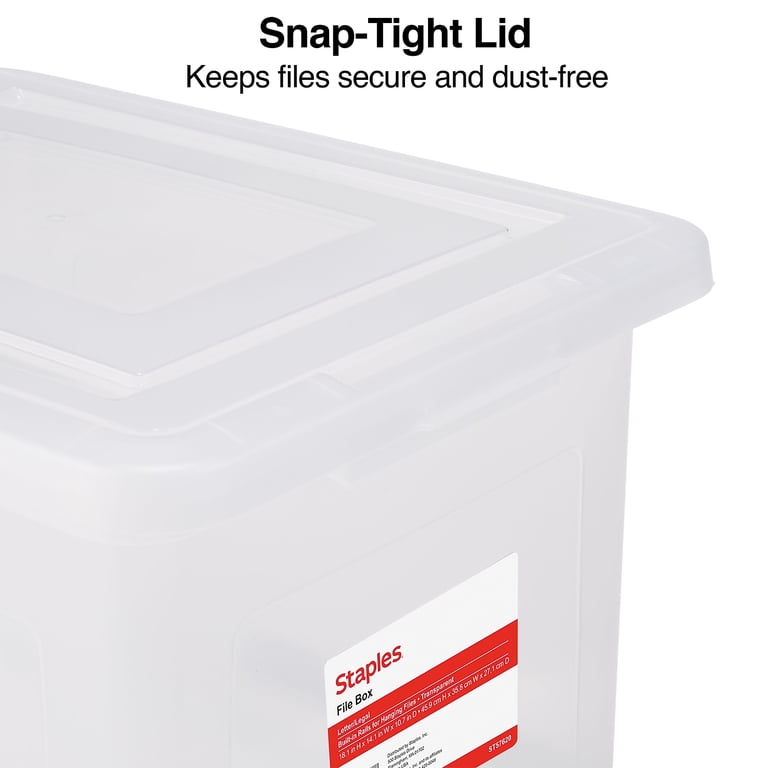 Staples Plastic Hanging File Storage Box, Clear, Stackable photo 4