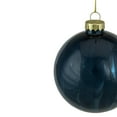 thumbnail image 4 of Northlight Shiny Glass Christmas Ball Ornament - 4" - Midnight Blue, 4 of 5