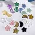 thumbnail image 3 of Natural Crystal Crescent Moon & Star Stones Polished Gemstone Charms for Crafts, Multi-Color Assortment, No Holes(Blue Aventurine), 3 of 6