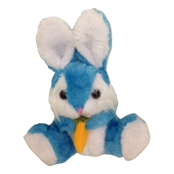 American Mart Plush Blue Easter Bunny with Carrot Stuffed Animal - 8