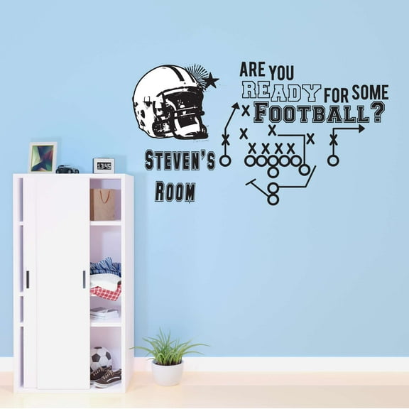 Boys Are you ready for some Football Active Sports Wall Decal Decoration Active Football Lovers Boys Room Decor Art Lasts Years and Easily Removable - Size: 20 In(W) x 12 In(H)