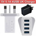 thumbnail image 6 of Portable USB Hub Fast Quick Charge 4 Multi-Port Quick Charger Mains Wall Charger UK Plug Adapter Phone Chargers WHITE, 6 of 8