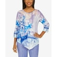 thumbnail image 4 of Alfred Dunner Womens Petite  Italian Scenic Asymmetrical Top, 4 of 6