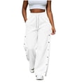 thumbnail image 6 of Tear Away Pants for Women Side Slit Snap Sweatpants Loose Pants Women's Casual High Waist Solid Color Comfortable Pants with Pocket, 6 of 6