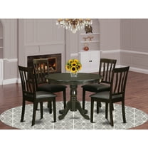 Round Kitchen Dining Set for 4 - 5 Piece Table & Chair Set - Cappuccino Finish