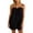 *Black, variant on Women's Adjustable Spaghetti Strap Romper , Ruffle Tie Front Jumpsuit For Women , Ladies' Casual Summer Playsuit with Pockets,Black,S-2XL