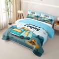 thumbnail image 3 of Erosebridal Teal Camping Bed Spread Queen, Roof Tent Campfire Queen Coverlet Set for Men and Women, 3-Piece, 3 of 7