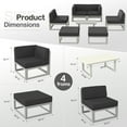 thumbnail image 3 of Techmilly Aluminum Patio Furniture, Metal Patio Conversation Set with Waterproof Cover, 5 Inch Thick Cushions , Modern Outdoor Furniture for Deck & Backyard, Light Gray, 3 of 8