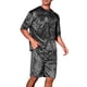 thumbnail image 4 of INSPIRAR CHIC Conjunto de camiseta de manga corta y pantalones cortos de verano para hombres en terciopelo M Negro, 4 of 6