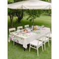 thumbnail image 4 of Outdoor Tablecloths with Umbrella Hole & Zipper, Colorful Flowers 60 x102 Inch Rectangle Tablecloths, Spring Floral Leaves Botanical Country Beige Waterproof Table Cloth, Patio/Pool Table Covers, 4 of 8