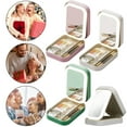 thumbnail image 2 of LED Mirror Makeup Storage Box Dimmable Mirror Makeup Case Waterproof Leather Portable Travel Bag Cosmetics Organizer Storage Box Pink Mirror Box, 2 of 6