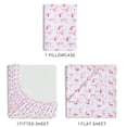 thumbnail image 3 of Beatrice Home Fashions, Whimsical Print 3PC Sheet Set, Twin, Flamingo Pink, 3 of 6