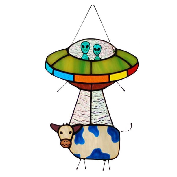 UFO Alien Cow Sign Cute Window Hanger para Puertas