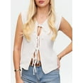thumbnail image 6 of Yunliwuli Women Knit Tank Top, Sleeveless Tie-up Solid Loose Summer Vest Streetwear for Daily, 6 of 10