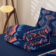 thumbnail image 5 of jejeloiu Southwestern Aztec Zipper Twin Comforter Sets with Fitted Sheet and 2 Pillowcases For Men Women,Boho Pattern Zipper Bedding Set,Navy Pink,Navy Blue Reversible,4-Piece, 5 of 7